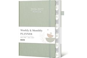 2026-2027 Planner, Weekly and Monthly Calendar Planner from July 2026 - June 2027, 6"×8.5" Linen Hardcover Agenda Book with T