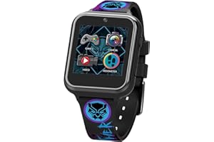 Accutime Kids Marvel Black Panther Black Educational ,Touchscreen Smart Watch Toy for Boys, Girls, Toddlers - Selfie Cam, Learning Games, Alarm, Calculator, Pedometer (Model: AVG4608AZ)