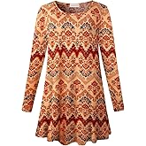 LARACE Plus Size Tunic Tops Long Sleeve Shirts for Women Swing Flowy Loose Fit Clothes for Leggings