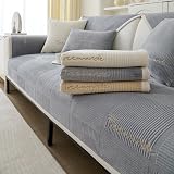 Topchances Sofa Slipcover Milky Velvet Grey 90x210cm Non-Slip Dog Cat Pet Cover view 1