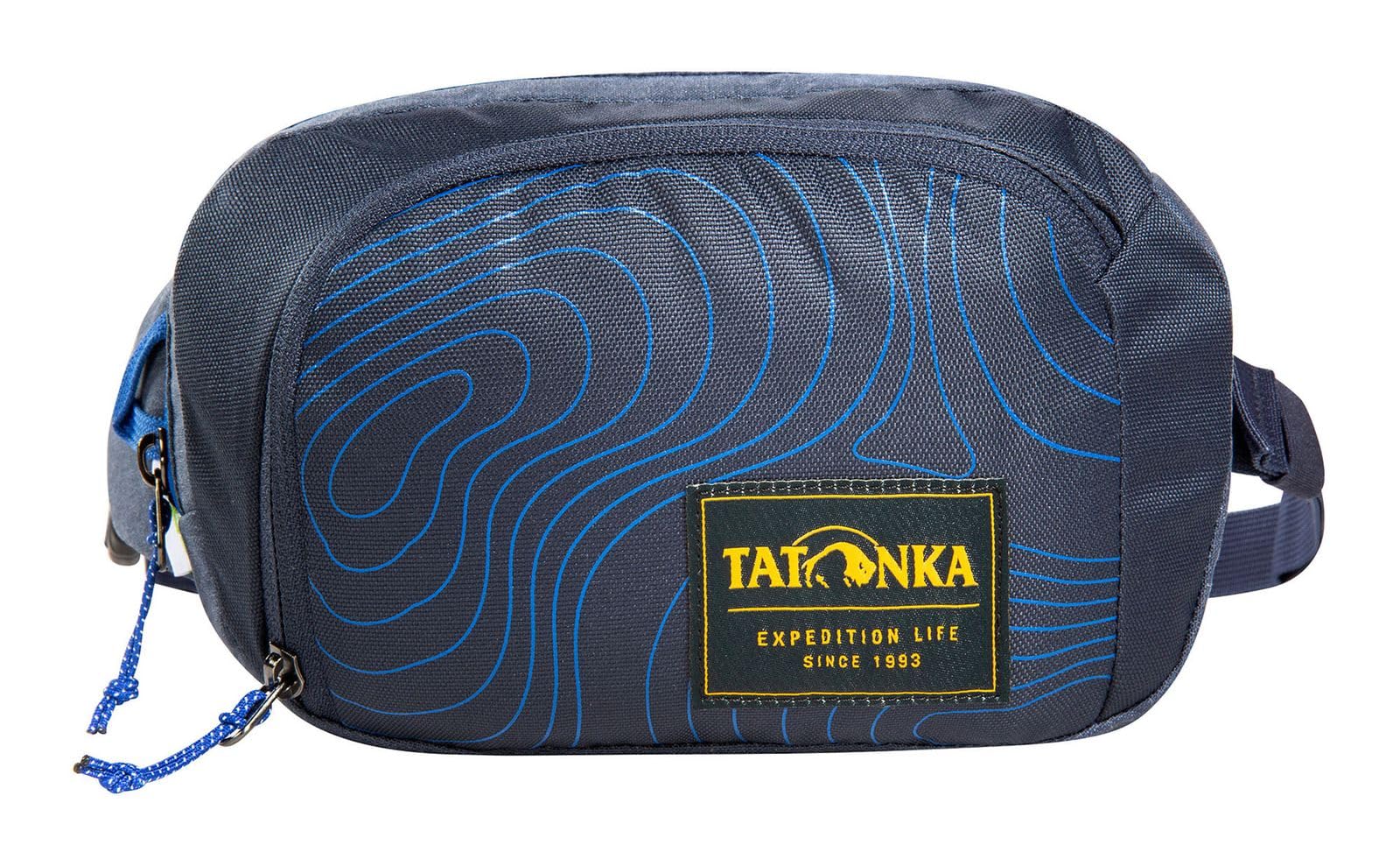 Tatonka Bum Bag Hip Sling Pack S (1.5 L) – Stylish Waist Bag with Two Zip Compartments Including Organiser – Can Also Can Be Worn as Crossbody Bag or Sling Pack – 23 x 14 x 5 cm, Navy curve, S (1,5 Liter), Stylish bum bag with two zip compartments