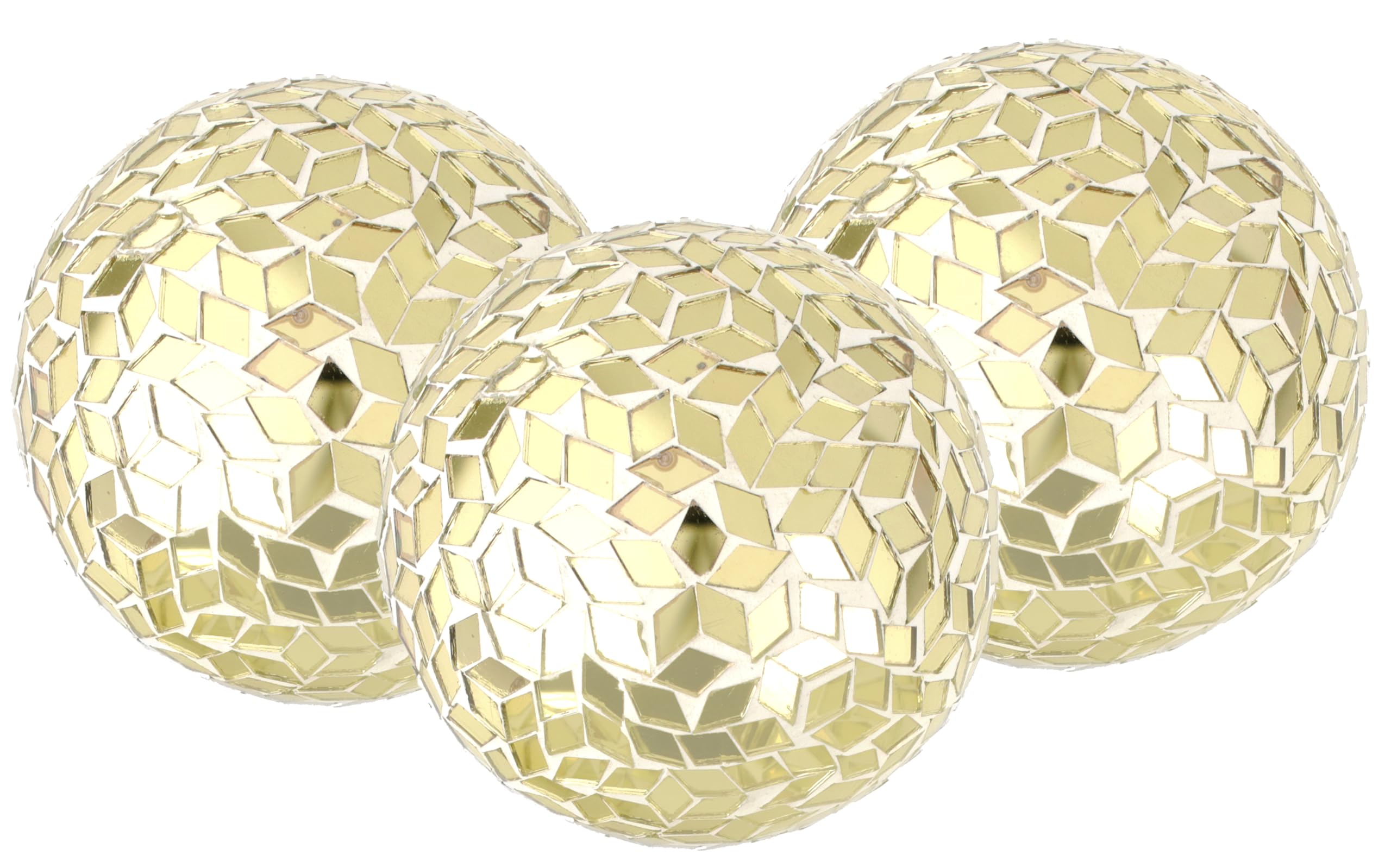 View 1 of **MAJOR DAMAGE**
Alpha Living Home 3.5" Glass Mosaic Elegant Antique Gold Metal Sphere Set of 3 - Chic Centerpieces, Farmhouse & Art Deco Home Accents, Vintage Modern Table Decor, Indoor/Outdoor Ornament (Gold)