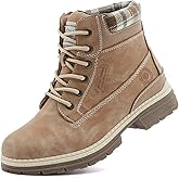 ANJOUFEMME Work Hiking Boots for Women Waterproof - Womens Outdoor Ankle Boots Lightweight Snow Winter Boots for Trekking Walking