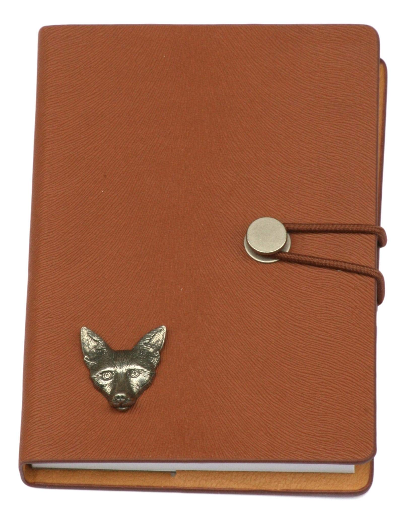Gamekeepers Cottage gifts Fox Face Notebook A6 Pocket Sized Notepad Hunting Gift Brown
