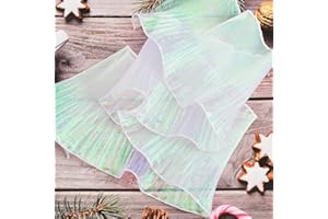 URROMA 5 Yards Retro Ruffle Pleated Chiffon Trim, Fancy White Tulle Fabric Applique for Dress Bag Decoration Trimming Craft S