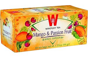 Wissotzky Mango & Passion Fruit Tea (20 Tea Bags) Caffine Free, Made With Premium Fruit & Herbal Tea Leaves