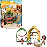 Mattel Disney Moana 2 Toys, Moana & Simea Village Home Playset with 2 Small Dolls, Pua Figure & 15 Accessories