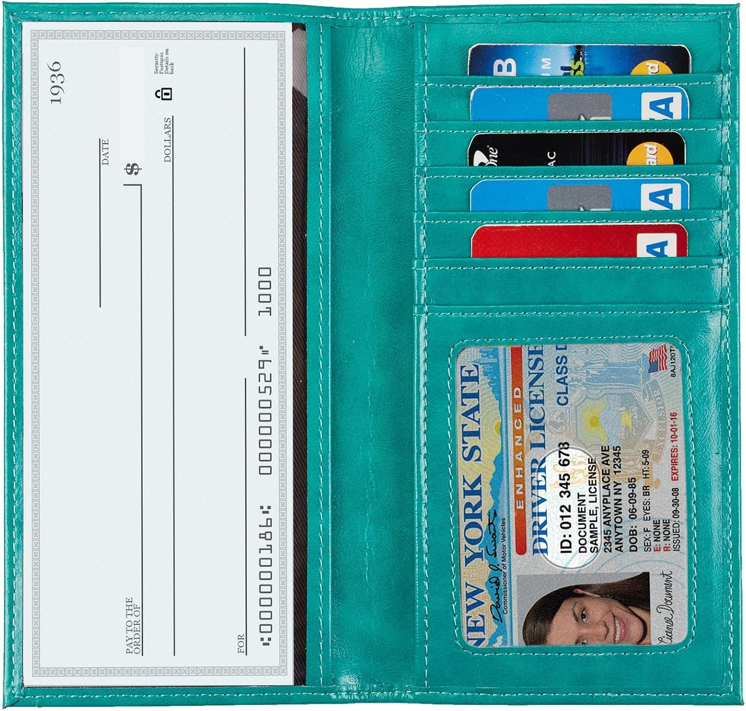 Toughergun Vegan Leather Checkbook Cover For Men & Women Card Holder Wallet RFID Blocking (vintage green): Shoes