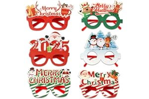 Christmas Party Glasses - 2025 Party Supplies, Unisex Novelty Sunglasses Frames | for Adults Women Kids Boys Girls Events