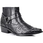Enzo Romeo WT11 Men's Western Cowboy Motorcycle Ankle Boots
