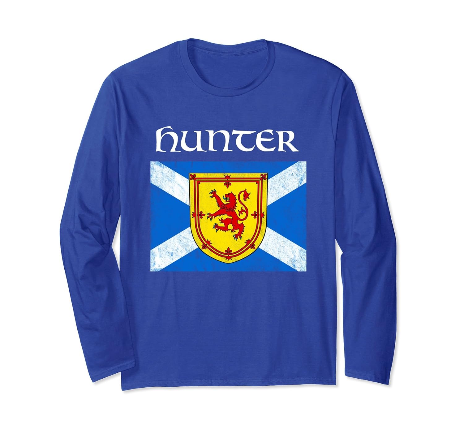 Hunter Scottish Name Shirt Scotland Flag- TPT