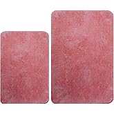 Acsploer 2 Piece Bathroom Rugs and Mats Sets, Non-Slip Microfiber Bath Rugs, Machine Washable Absorbent Bath Mats for Bathroom Floor (Pink, 16''x24'' Plus 20''x32'')