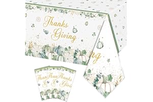 Rejoice Bunny 3PCS Autumn Pumpkins Tablecloth for Fall Thanksgiving Themed Birthday Festive Holiday Party Decorations Watercolor Harvest Leaves Plastic Tablecover Disposable Table Cloth -54x108in