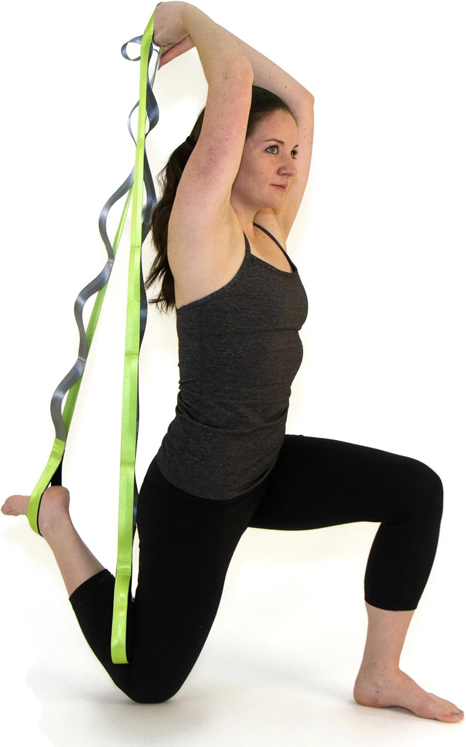 Gradient Fitness Stretching Strap LITE, 1 Inch Strap Width, Neoprene Padded Handles (Green) : Sports & Outdoors