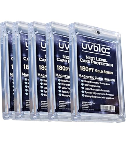 Amazon.com: UVBLOC One Touch Card Holder 180pt Magnetic Baseball Jersey  Patch Protectors Sleeves Cases for Trading Sports Cards : Toys & Games