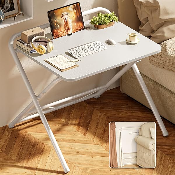 HUUGER FOLDING DESK WITH 3-LEVEL ADJUSTABLE HEIGHT AND...