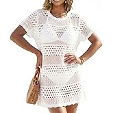 CoCozy Women Swimsuit Coverup Crochet Bathing Suit Beach Cover Ups Summer Knit Bikini Beachwear Pullover Swimwear