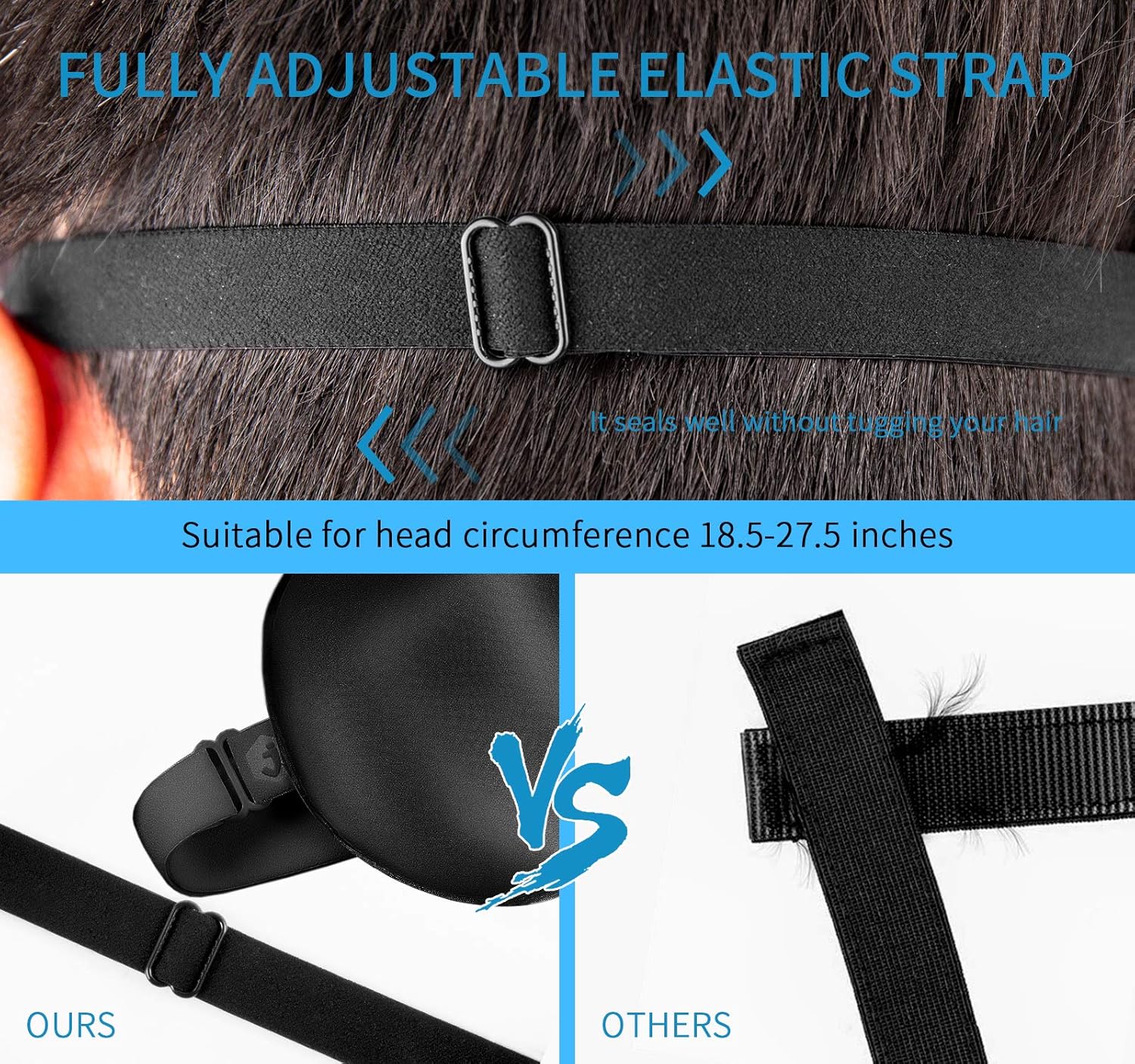 Natural Silk Sleep Mask, Super-Smooth & Soft Eye Mask with Adjustable Strap, Blindfold, Perfect Blocks Light, Pressure Free for A Full Night's Sleep (Black): Health & Personal Care