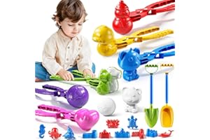 JUKUDAHU Snowball Toys Games for Kids 3 4 5 6 7 Years Old - Snow Clip Toys for Boys Girls, Snowball Maker Toy, Outdoor Indoor Winter Snow Fight, Snow Shaper, Beach Sand Toys Toys for Kids 3-5
