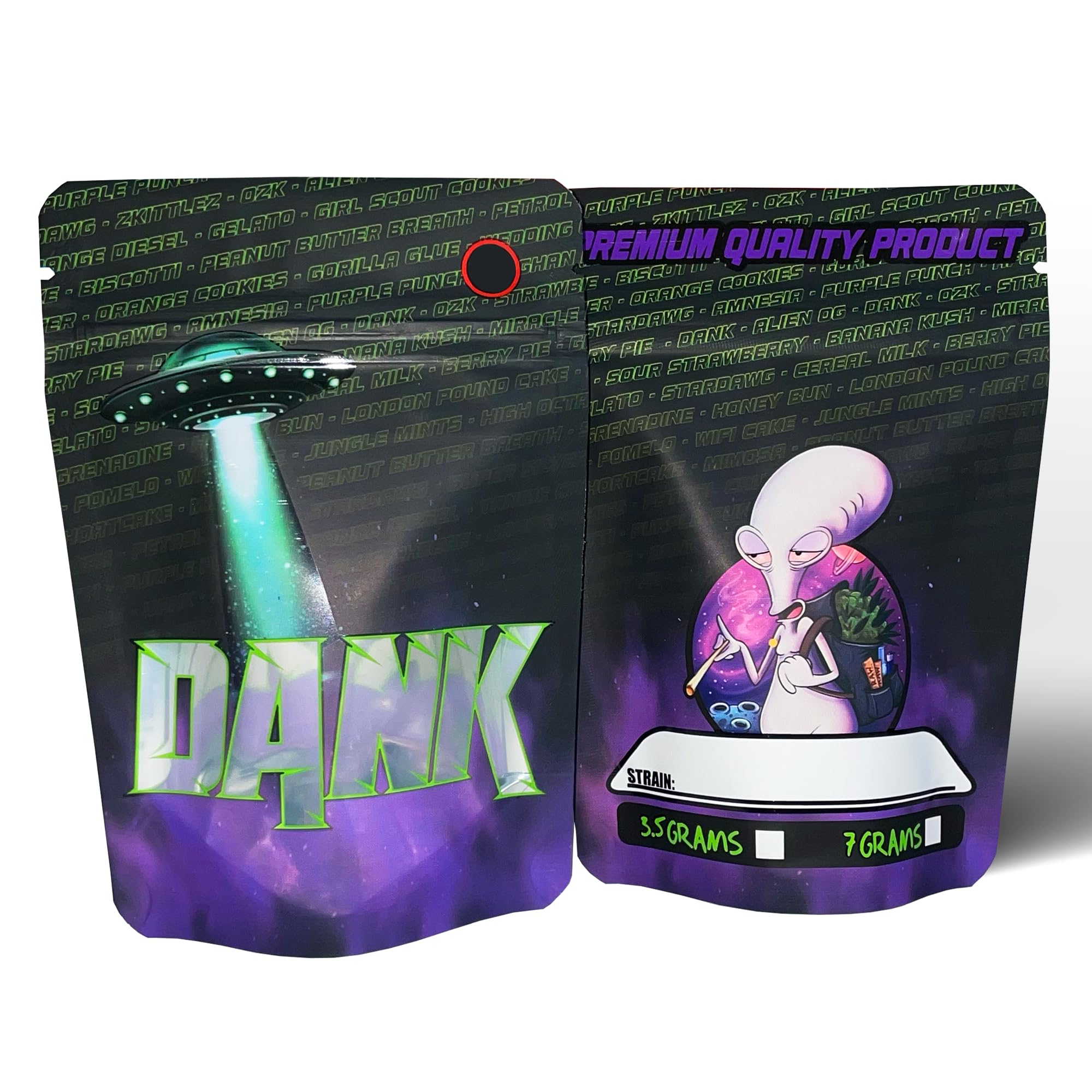 Mylar bags 3.5g smell proof packaging x100