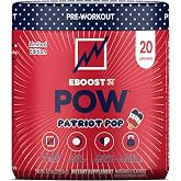 EBOOST POW Natural Pre Workout Powder - 20 Servings - Patriot Pop - Pre Workout Supplement for Performance, Joint Mobility Support, Energy, Focus - Men &amp; Women - Non-GMO, Gluten-Free, No Creatine
