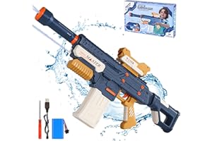 AFQJF Electric Water Gun, Powerful Squirt Guns for Adult - Double Shooting Mode Fully Auto Water Blasters Long Range 32 Ft, 500cc Large Capacity, Super Water Soaker Outdoor Pool Toys for Kids Ages 8-12