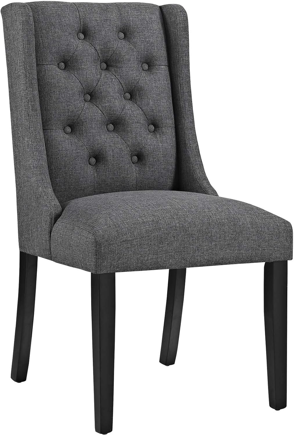 Modway Baronet Modern Tufted Upholstered Fabric Parsons Kitchen and Dining Room Chair in Gray - Chairs