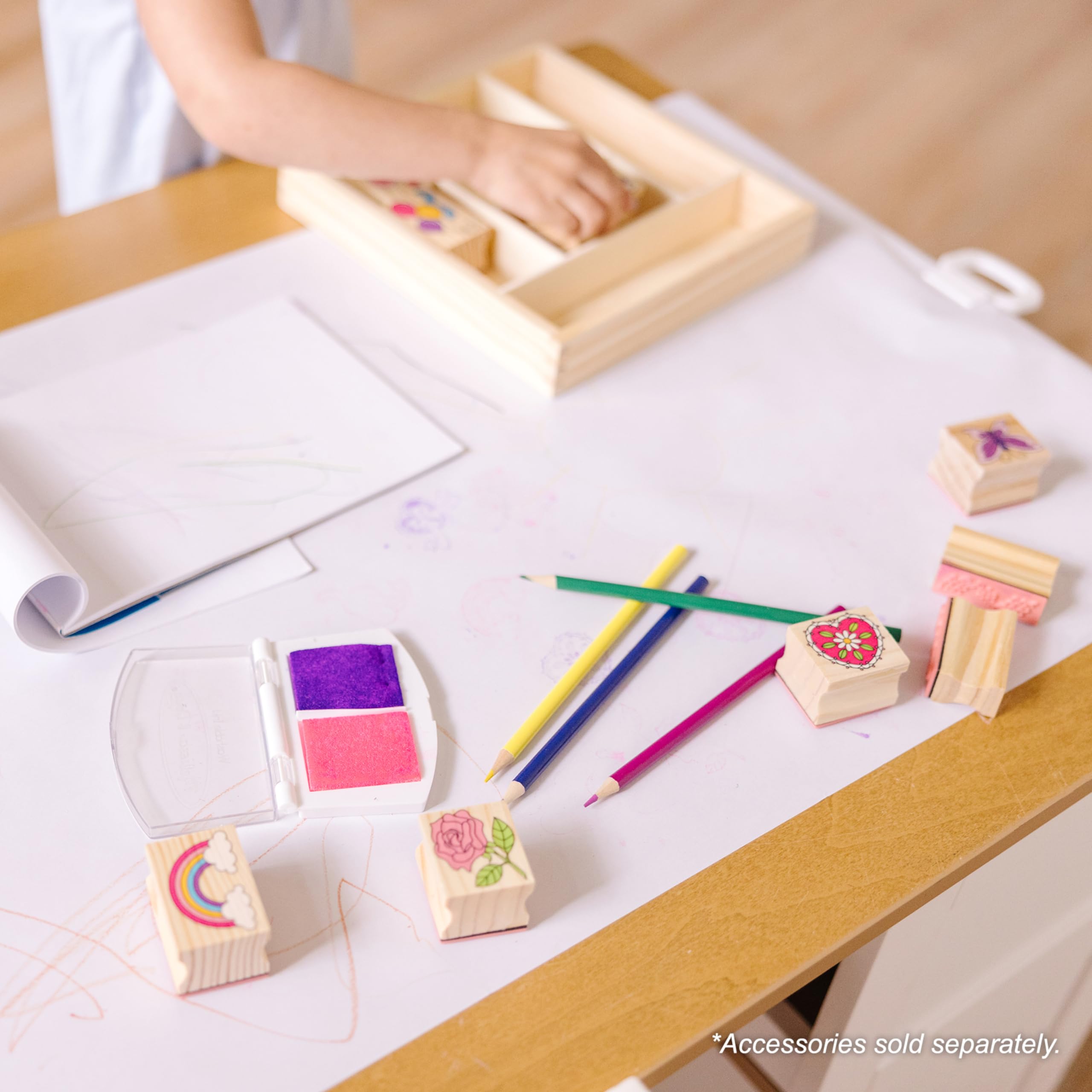 Melissa & Doug Wooden Art Table & Chairs Set - White - Kids Table And Chair Set, Kids Craft Table And Chairs, Children's Furniture