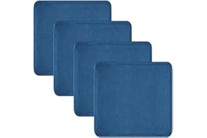 OutdoorLines Faux Linen Outdoor Cushion Covers Replacement 22"x22"x4", Waterproof Patio Cushion Cover for Outdoor Furniture, Outdoor Seat Cushion Covers for Patio, Garden (Set of 4, Navy, Cover Only)