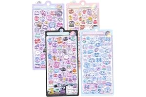 3D Puffy Stickers 4 Sheets Cute Puffy Stickers for Kids Girls Adults, Scrapbooking, Phone Case, Notebook.