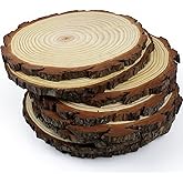 Rustic Wood Crafts Natural Wood Slices, Round Centerpiece Decor, Solid Wood, 10-11 Inch Diameter, Set of 10, for Events, Weddings, DIY Projects