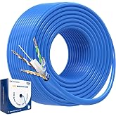 Cable Matters [UL Listed] 10Gbps 23AWG CMR Cat6 Cable, 300ft, Blue | In-Wall Riser Rated, Bare Copper, Solid U/UTP, Cat 6 Ethernet Cable Spool