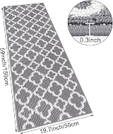 SHACOS Hallway Runner Rug 50x150 cm Non Slip Grey Narrow Carpet view 5