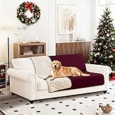 Waterproof Dog Blanket, Non-Slip Soft Pet Bed Cover, Couch Cover for Dogs Washable, Protects Sofa, Furniture, Crate, Car, Tear Resistant Leakproof Pet Blanket Christmas (52x82 Inch, Burgundy)