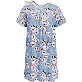 Deyeek Hospital Gowns for Women Tear Away Snap Open Back Dress Post Shoulder Surgery Dresses Soft Adaptive Clothing Nightgown