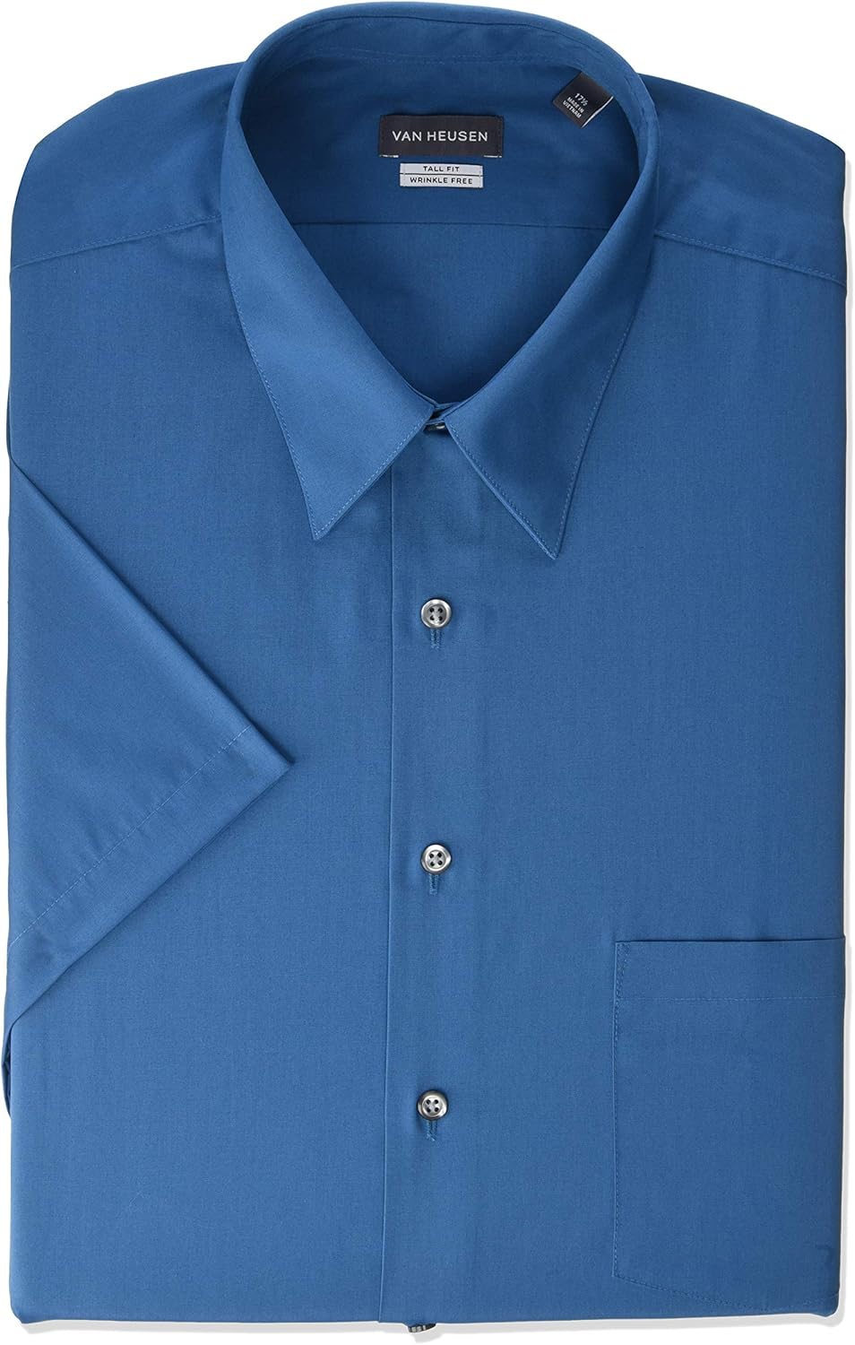 Van Heusen Men's TALL FIT Short Sleeve Dress Shirts Poplin Solid (Big and Tall) at  Men’s Clothing store
