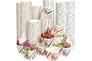 DEAYOU 240 Pack Paper Ice Cream Cups, 240ml/8oz Disposable Dessert Bowls, Treat Cups for Sundae, Parfaits, Frozen Yogurt, Sou
