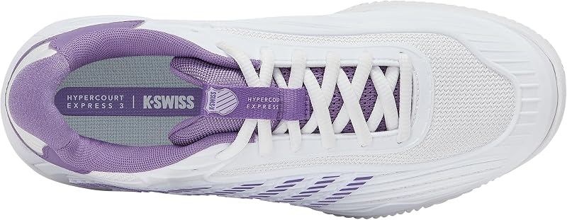 Damen Hypercourt Express 3 Clay Tennis Shoe, White/Purple Haze/Lunar Rock, 39 EU