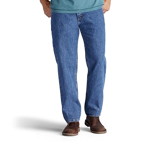 Lee Men's Relaxed Fit Straight Leg Jean, Medium Stone, 29W x 32L