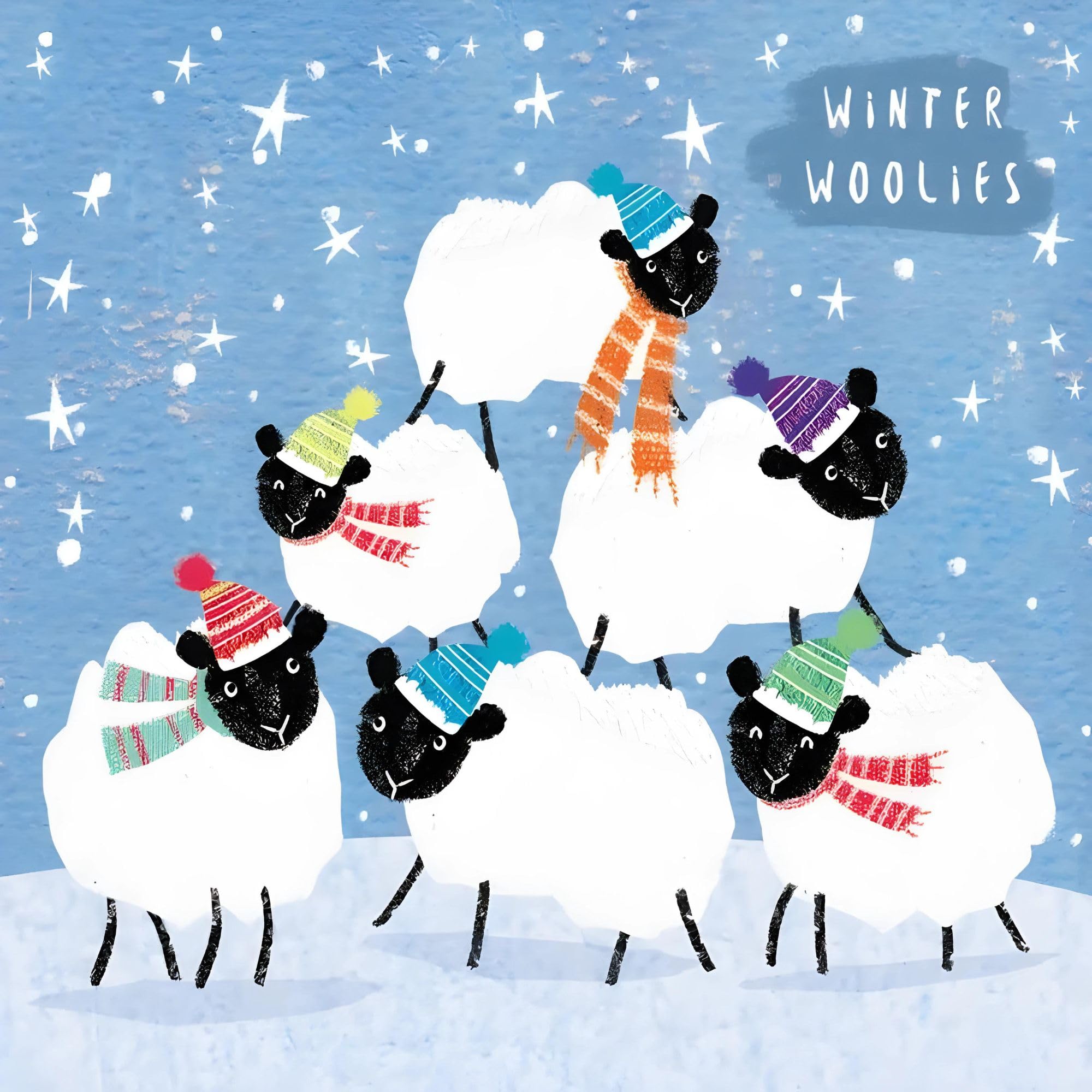 GBCC Charity Christmas Cards Pack of 10 - Charity Christmas Cards with Sheep Tower in the Snow Design - Eco-Friendly Xmas Cards Multipack with Envelopes