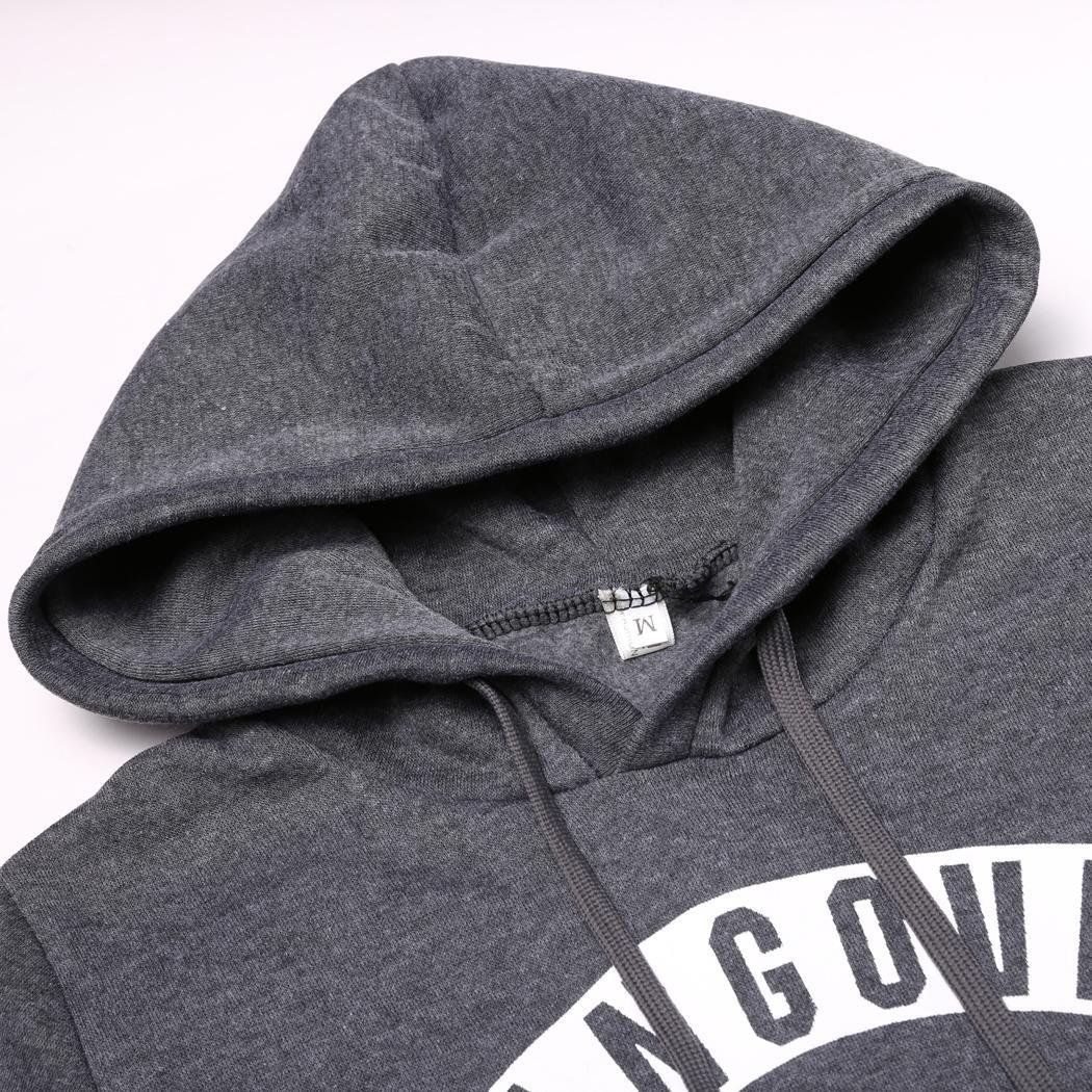 Tinement Drawstring décontracté Femmes Capuchon Long Sleeve Lettre Pull Fleece Hoodie Sweat-Shirt Sweats à Capuche