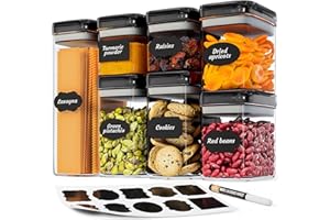 7 Piece Airtight Food Storage Containers, Large Capacity Flip Lock Kitchen & Pantry Organizers, BPA-Free Plastic Canisters fo