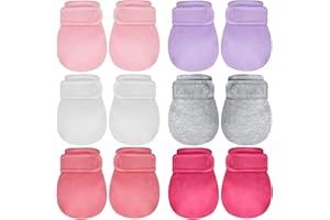 NEWCOTTE Adjustable Baby Mittens No Scratch Newborn Cotton Breathable Gloves Warm Baby Mitts for Boys Kids