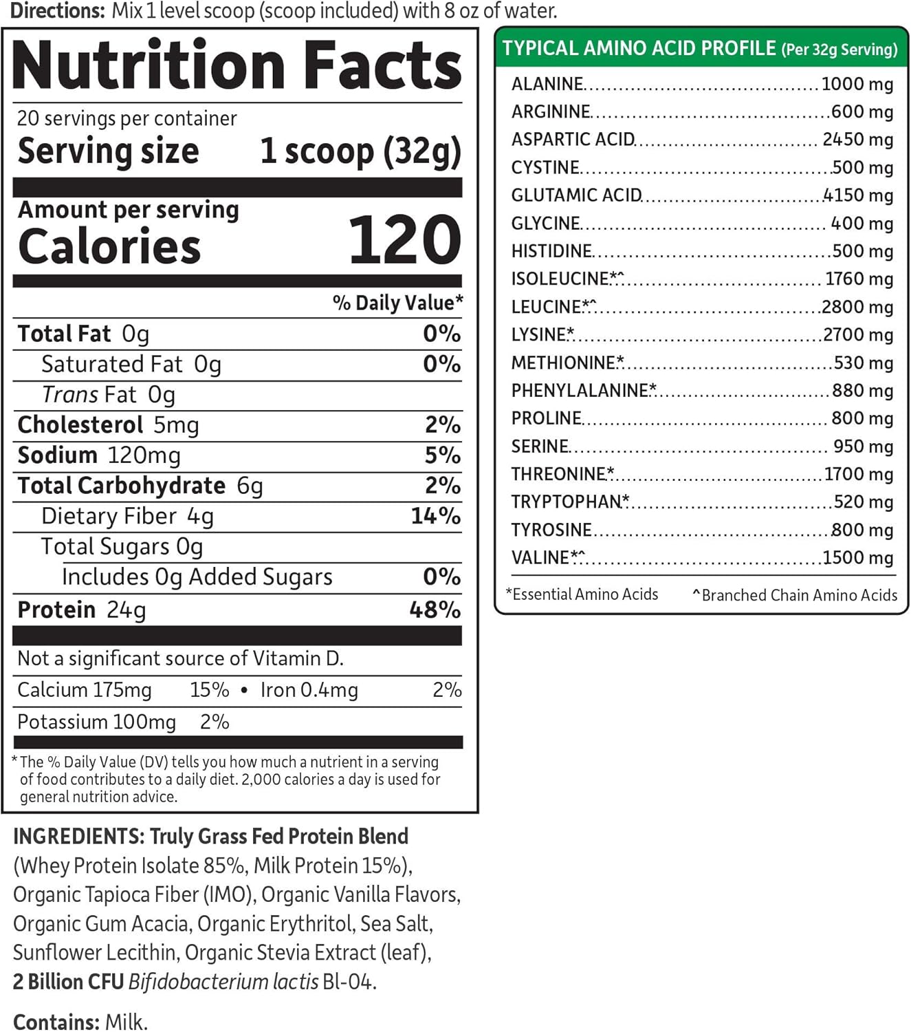 Garden of Life Sport Certified Grass Fed Clean Whey Protein Isolate, Vanilla, 22.57 Ounce: Health & Personal Care