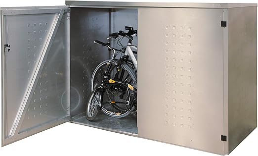 Reinkedesign - Garaje/caja multifunción (acero inoxidable con tejado): Amazon.es: Jardín