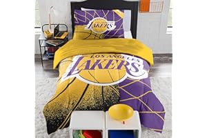 NORTHWEST Los Angeles Lakers NBA Comforter Set – Officially Licensed Bedding with Team Logo & Pillow Shams – Basketball Bedroom Decor– Basketball Fan Bedroom Set, Twin/Twin XL