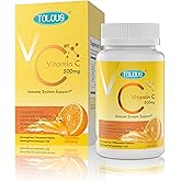 TOLOUS 500mg Vitamin C, 120 Chewable Tablets, 60 Day Supply, Supplement for Immune Support, Gluten-Free, Orange Flavor, 1 Pack
