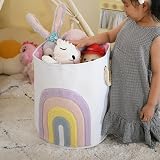 INough Baby Laundry Basket 58L Pink Rainbow Hamper with Drawstring view 6