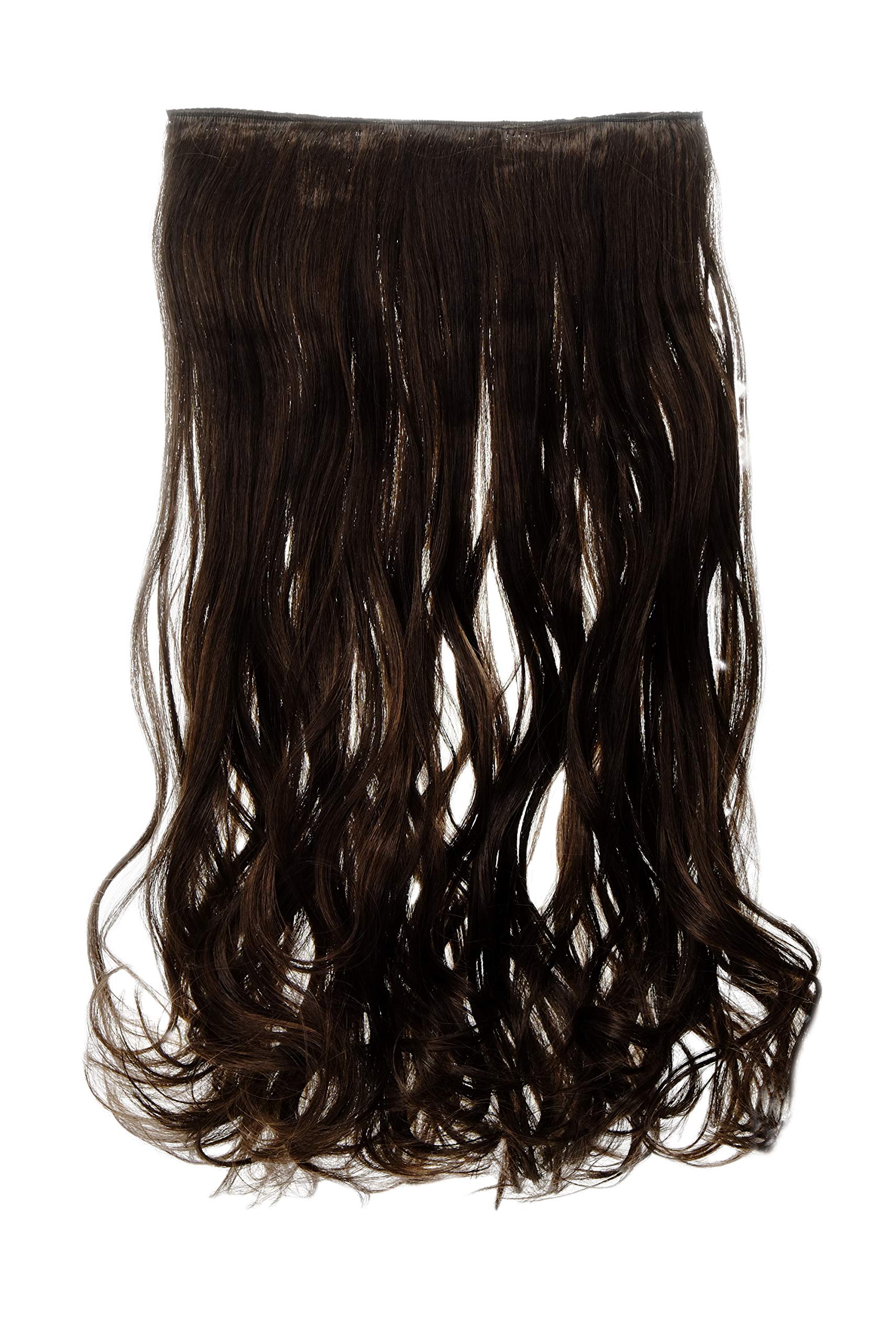 WIG ME UP - YZF-3180-4/12Hairpiece Halfwig (half wig) 5 Microclip Clip-In Extension wide full back of head long curled curls two colours mix dark brown gold brown 20inch