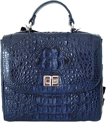 blue crocodile purse